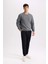 Gri Regular Fit Bisiklet Yaka Jakarlı Sweatshirt D5392AX24AU 2