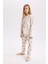 Kız Çocuk Pijama Takımı Köpek Baskılı Uzun Kollu Üst Uzun Alt D8195A8NS 2