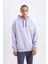 Fit NBA Los Angeles Lakers Oversize Geniş Kalıp Sırt Baskılı Kapüşonlu Sweatshirt Y0201AZ24AU 3