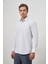 Beyaz Uzun Kol Kareli Desen Bez Ayağı Sert Yaka Cepli Pamuklu Classic Comfort Fit Gömlek 1004245159 1