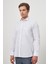 Beyaz Uzun Kol Kareli Desen Yarım İtalyan Cepli Classic Comfort Fit Gömlek 1004245196 3