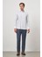 Beyaz Uzun Kol Kareli Desen Yarım İtalyan Cepli Classic Comfort Fit Gömlek 1004245196 4