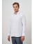 Beyaz Uzun Kol Kareli Desen Bez Ayağı Sert Yaka Cepli Pamuklu Classic Comfort Fit Gömlek 1004245163 1