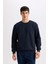 Regular Fit Bisiklet Yaka Jakarlı Sweatshirt D5392AX24AU 3