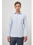 Koyu Mavi Uzun Kol Kendinden Desenli Armürlü 041 Sert Yaka Classic Comfort Fit Gömlek 1004245157 1