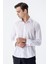 Beyaz Uzun Kol Düz Bez Ayağı Sert Yaka Cepsiz Pamuklu Basic Slim Fit Gömlek 1004245059 1