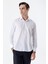 Beyaz Uzun Kol Düz Bez Ayağı Sert Yaka Cepsiz Pamuklu Basic Slim Fit Gömlek 1004245059 3
