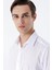 Beyaz Uzun Kol Düz Bez Ayağı Sert Yaka Cepsiz Pamuklu Basic Slim Fit Gömlek 1004245059 5