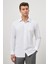 Beyaz Uzun Kol Kendinden Desenli Armürlü 041 Sert Yaka Classic Comfort Fit Gömlek 1004245154 4