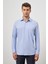 Mavi Uzun Kol Kendinden Desenli Armürlü 041 Sert Yaka Classic Comfort Fit Gömlek 1004245157 3