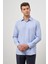 Mavi Uzun Kol Kendinden Desenli Armürlü 041 Sert Yaka Classic Comfort Fit Gömlek 1004245157 5