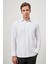 Beyaz Uzun Kol Kendinden Desenli Armürlü 041 Sert Yaka Classic Comfort Fit Gömlek 1004245157 1