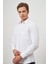 Beyaz Uzun Kol Kendinden Desenli Armürlü 041 Sert Yaka Classic Comfort Fit Gömlek 1004245157 3