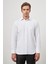 Beyaz Uzun Kol Kendinden Desenli Armürlü 041 Sert Yaka Classic Comfort Fit Gömlek 1004245157 5