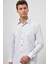 Beyaz Uzun Kol Kareli Desen Bez Ayağı Sert Yaka Cepli Pamuklu Classic Comfort Fit Gömlek 1004245158 1