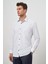 Beyaz Uzun Kol Kareli Desen Bez Ayağı Sert Yaka Cepli Pamuklu Classic Comfort Fit Gömlek 1004245158 4