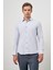Gri Uzun Kol Kendinden Desenli Armürlü 032 Sert Yaka Classic Slim Fit Gömlek 1004245151 1