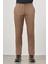 Koyu Bej Pamuklu Yandan Cepli Casual Slim Fit Chino Pantolon 1003245150 1