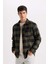 Regular Fit Polo Yaka Kareli Flanel Uzun Kollu Gömlek S1238AZ24AU 4