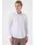 Beyaz Uzun Kol Filafil Desen Filafil Sert Yaka Cepsiz Pamuklu Basic Slim Fit Gömlek 1004245008 3
