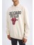 Fit NBA Chicago Bulls Boxy Fit Kapüşonlu Kalın Sweatshirt V0069AZ24AU 5