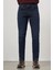 Lacivert Düz Gabardin Slim Fit Casual Denim Pantolon 1023245154 1