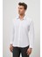 Koyu Mavi Uzun Kol Kendinden Desenli Armürlü 032 Sert Yaka Classic Slim Fit Gömlek 1004245152 1