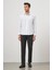 Koyu Mavi Uzun Kol Kendinden Desenli Armürlü 032 Sert Yaka Classic Slim Fit Gömlek 1004245152 2