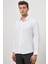 Koyu Mavi Uzun Kol Kendinden Desenli Armürlü 032 Sert Yaka Classic Slim Fit Gömlek 1004245152 5