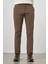 Koyu Vizon Düz Gabardin Slim Fit Casual Pantolon 1003245102 1