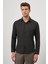 Koyu Mavi Uzun Kol Kendinden Desenli Armürlü 032 Sert Yaka Classic Slim Fit Gömlek 1004245152 1
