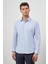 Mavi Uzun Kol Kendinden Desenli Armürlü 032 Sert Yaka Classic Slim Fit Gömlek 1004245151 1