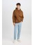 Oversize Geniş Kalıp Kapüşonlu Kanguru Cepli Basic Düz Sweatshirt X8287AZ24AU 1