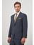 Koyu Lacivert Kendinden Desenli Bez Ayağı Mono Yaka Tam Astar Tek Yırtmaç 2 Düğme 4 Drop Comfort Fit Classic Takım Elbise 1001240190 1