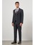 Koyu Lacivert Kılıç Yaka Yelekli 6 Drop Slim Fit Classic Takım Elbise 1001245153 2