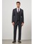 Koyu Lacivert Kılıç Yaka Yelekli 6 Drop Slim Fit Classic Takım Elbise 1001245153 4