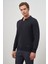 Koyu Lacivert Uzun Kol Düz Örme Polo Yaka Classic Comfort Fit Triko 1012245007 1