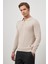 Açık Bej Uzun Kol Düz Örme Polo Yaka Classic Comfort Fit Triko 1012245007 4