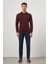 Bordo Uzun Kol Düz Örme Polo Yaka Classic Comfort Fit Triko 1012245007 2