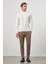 Açık Krem Uzun Kol Düz Örme Yarım Balıkçı Yaka Classic Comfort Fit Triko 1012245001 2