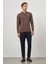Sütlü Kahverengi Uzun Kol Düz Örme Polo Yaka Classic Comfort Fit Triko 1012245007 4