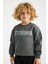 Bisiklet Yaka Uzun Kol Antrasit Renk Erkek Çocuk Sweatshirt 1