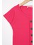 Bisiklet Yaka Kısa Kol Fitilli Fuşya Renk Kız Çocuk Tshirt 2