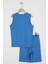 Sport Wear Armalı Indigo Renk Erkek Çocuk Kaprili Takım 3