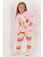 Bisiklet Yaka Uzun Kol Pembe Renk Kız Çocuk Pijama Takımı 4