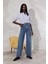 Mavi Yüksek Bel Wide Leg Jean 3