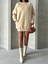 SWT-14271 Vizon Cepli Oversize Üç Iplik Kapüşonlu Basic Sweatshirt 4