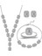 925 Ayar Gümüş Beyaz Baget Taşlı Pırlanta Montür Takı Seti 1