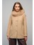 Yakası Çıkabilir Kürklü Düğme Kapamalı Kısa Kaşmir Kaban A.kamel 3061-TK 1