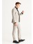 ALTINYILDIZ CLASSICS Erkek Bej Slim Fit Dar Kesim Mono Yaka Desenli Yelekli Takım Elbise 7